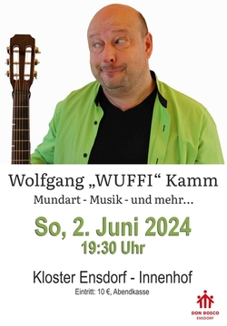 Konzert mit Wolfgang WUFFI Kamm am Sonntag 2.6.2024 im Kloster Ensdorf